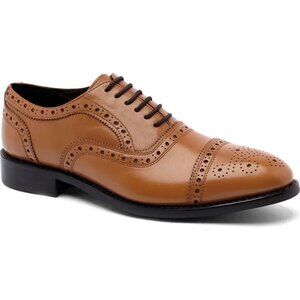 Anthony Veer Ford Brogue Leather Oxford in Tan